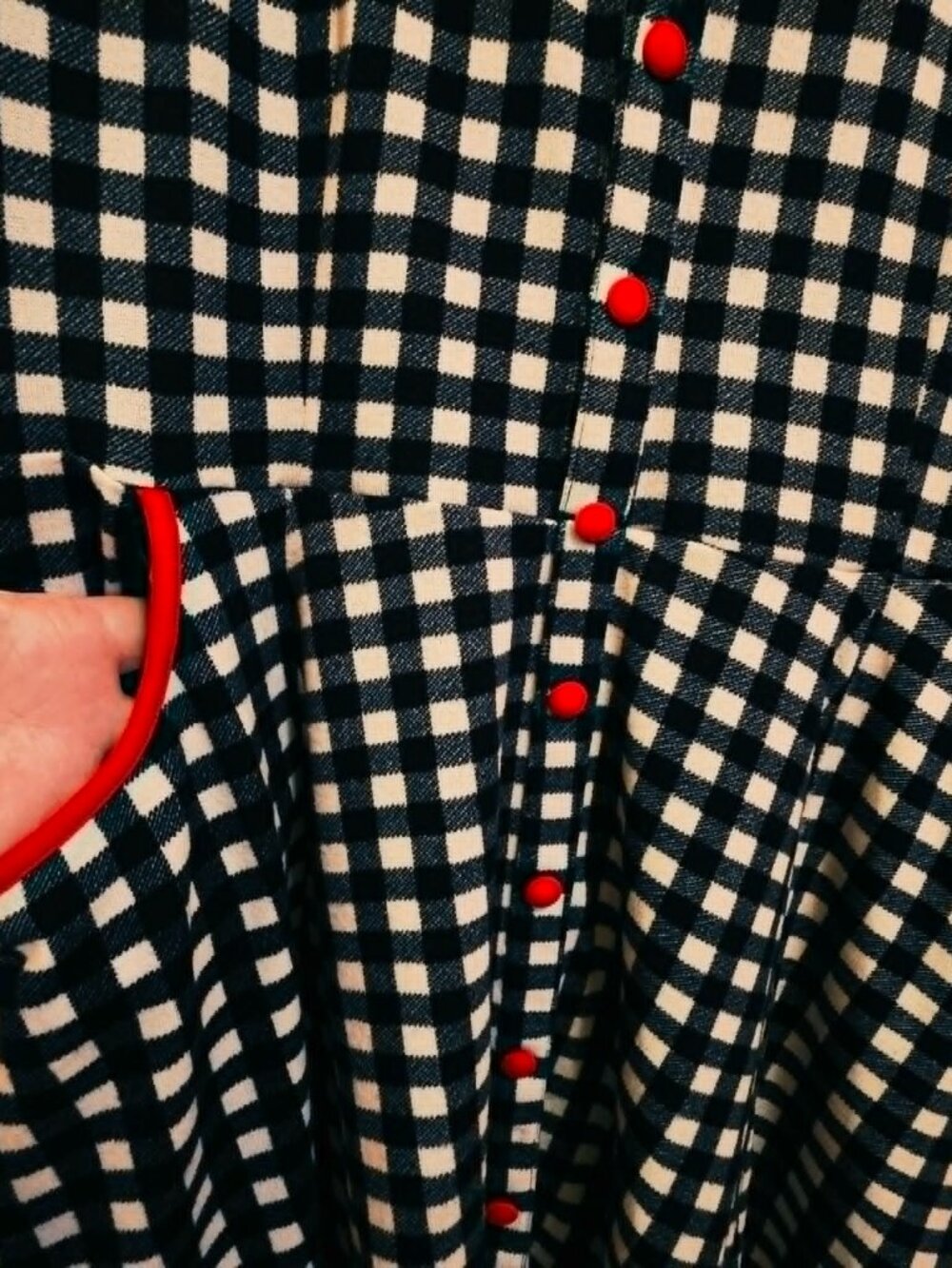 Sourpuss Sparrow Western, Gingham Print Dress with Pockets XL - Picture 4 of 5